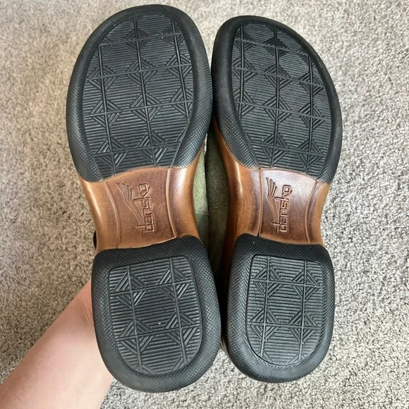 Dansko Fran Size 40 Olive Green Suede Mary Jane Shoes Cottage-core Chunky Y2k - Picture 4 of 7